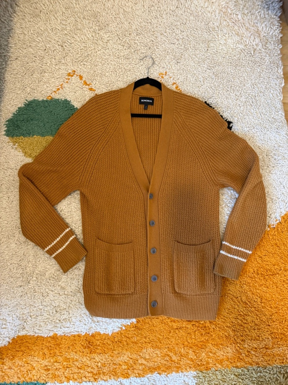 Bonobos Men's Orange Knit Button Cardigan